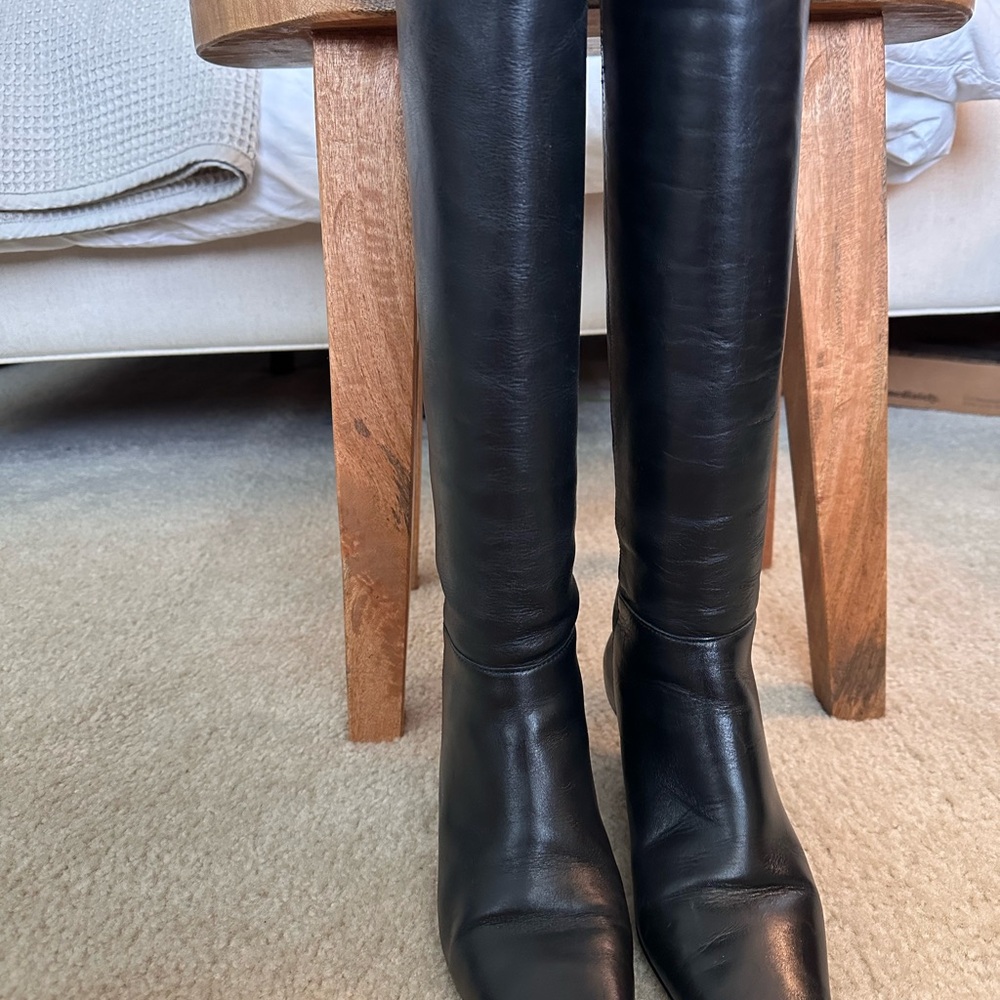 Black Knee-High Leather Boots